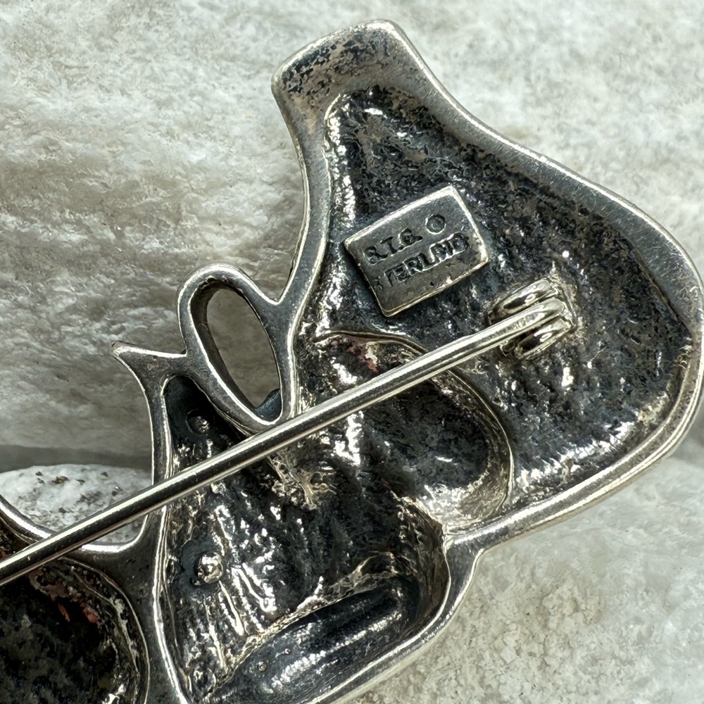 Vintage Sterling Silver 925 Native American Pottery Brooch Southwestern 2” 13g - Picture 4 of 11